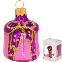 Елочное украшение Подарок фиолетовый h-6 см ФУ-167/6