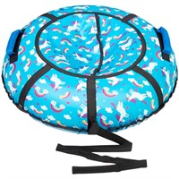 Тюбинг для катания 90 см Вихрь Оксфорд принты сиденье ПВХ с молнией Единорожка в небе+камера