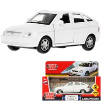 Модель PRIORA-12-WH LADA PRIORA 12 см, двери, багаж, инерц, белый Технопарк  в коробке