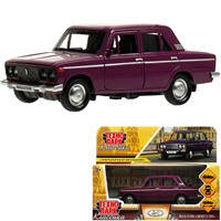 Модель 2106-12-PRP ВАЗ-2106 ЖИГУЛИ 12 см, двери, багаж, инерц, баклажан Технопарк в кор.