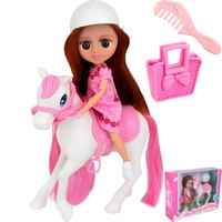 Кукла малышка RR014 Наездница с аксесс. в кор.