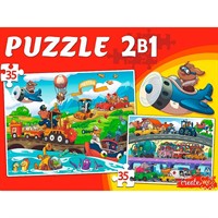 Пазл 35 и 35 эл. МАКСИ 2 в 1 Важный транспорт №6 П35-7250