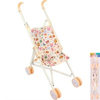 Коляска д/куклы Miss Kapriz MKT817-1C Веселые зверята в пак.