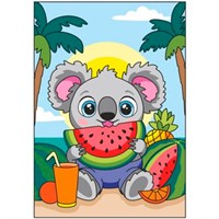 Набор для творчества Картина по номерам для малышей 20х30 Коала с арбузом Ркн-129 Lori