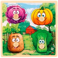 Деревянная Рамка-вкладыш Овощи на грядке-2 15x15x0,8 см ИД-0178