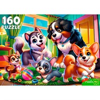 Пазл 160 Милые щенки в комнате Ф160-6641