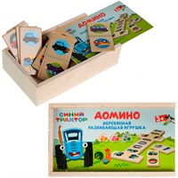 Деревянное Домино СИНИЙ ТРАКТОР W024-STR