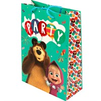 Пакет Чудо праздник глянцевый Маша и Медведь ml, 22*31*10 см 371826