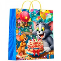 Пакет Чудо праздник глянцевый m Кот и мышь PM-130523-TJ