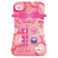 Бальзам для губ детский цв.красн.,3,4гр,2 колечка, ягодный десерт Т27258 Lukky