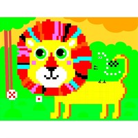 Набор для творчества Алмазная мозаика Лев 20*15см частичная выкладка 90787