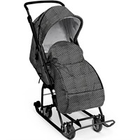 Санки коляска Наши детки НДТ3-1К/МГ мокко графический /Ника/