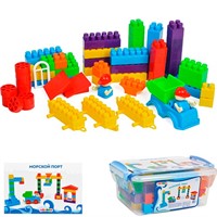 Конструктор детский, набор "Морской порт", 74 детали, 1/10 КДМП-3023