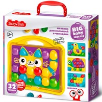 Мозаика для малышей в чемодане "Котик" d4,5/32 эл Baby Toys 04105