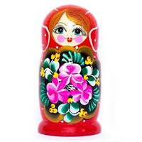 Деревянная Матрешка 5 в 1 средняя Поднос, Эскиз 04, Поднос с букетом М05150504