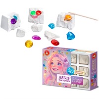 Набор Раскопки Сокровище принцессы 12 блоков (12 колечек, 28 бриллиантов, 10 кристаллов) 05678