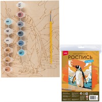 Набор Для Творчества Роспись по дереву. Картина Пингвин на льду Фр-024 Lori.