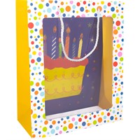 Пакет 32х26х12 см с прозрачным окошком Торт со свечами 141V-963