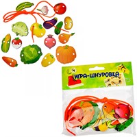 Деревянная шнуровка Шнуровка Бусы Овощи 13 деталей Ш-06