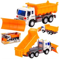 Автомобиль самосвал Сити со снегоуборочным оборудованием со светом и звуком оранжевый в коробке 04618 П-Е