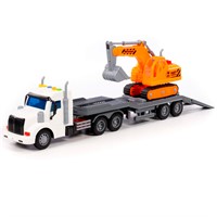 Автомобиль тягач Профи-трейлер инерц. со светом и звуком+гусеничный экскаватор 84016 П-Е /4/