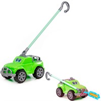 Автомобиль каталка Дени с ручкой зелёный 01911 П-Е /12/