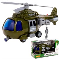 Вертолёт - военный "Импульс" инерц., свет, звук в кор. 61830 П-Е /6/