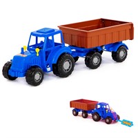 Трактор Мастер с прицепом № 1 синий в сеточке 84774 П-Е /6/