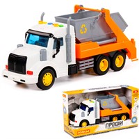 Автомобиль Профи контейнеровоз инерционный со светом и звуком оранжевый в коробке 86266 П-Е /8/