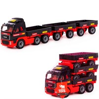 Автомобиль "MAMMOET" автомобиль бортовой с двумя прицепами (в сеточке) 94339 П-Е /2/