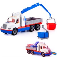 Автомобиль Майк кран с манипулятором (бело-синий) (в сеточке) 94308 П-Е