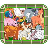 Деревянный зоопарк Переполох на ферме 14 дет. 8068