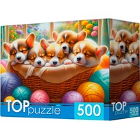 Пазл 500 Корги в корзине Ф500-8741
