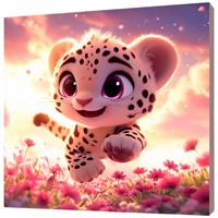 Набор для творчества Роспись по холсту с красками по номерам 20х20 см Бегущий снежный барс Х-0747