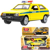 Модель 2108-12-SLPOL-YE LADA-2108 "СПУТНИК" ПОЛИЦИЯ 12 см Технопарк в коробке