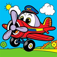 Набор для творчества Роспись по холсту с красками 15х15 см. Разноцветный самолётик ХК-0432