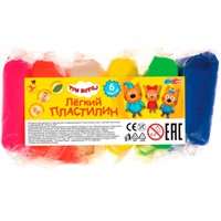 Набор для творчества Легкий пластилин Три Кота 6 цв. 10 гр. MultiArt FLUFFY6-127909