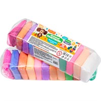 Набор для творчества Легкий пластилин Чебурашка 12 цв. 10 гр пастель MultiArt FLUFPASTEL-CHEB