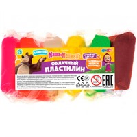 Набор для творчества Легкий пластилин Маша и Медведь 6 цв. 10 гр. MultiArt FLUFFY6-127908