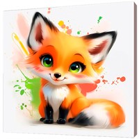 Набор для творчества Роспись по холсту с красками по номерам 20х20 см Красочная лисичка Х-0737