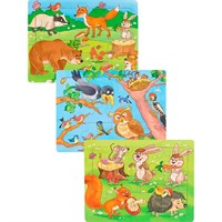 Деревянная Пазл-рамка 14,5x10,8 см 3 шт. ИД-0218