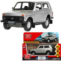 Модель LADA4X4-12-SR LADA 4x4 12 см, двери, багаж, инерц, серебр Технопарк  в кор.