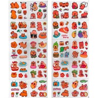 Наклейки Капибара из ПВХ, 96 листов, прозрачные 74398