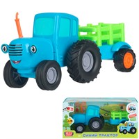 Модель BLUTRA-11CART-BU Синий трактор с телегой 11 см, инерц, синий Технопарк в кор.