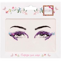 Стразы для лица Лиловые переливы,17х12 см Т24127 Lukky Fashion
