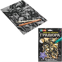 Набор Для Творчества Гравюра 18*24 см Бэтмен золото МУЛЬТИ АРТ SCR-BAT-130694