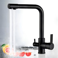 Izer Чёрный. Смеситель для кухни с подключением фильтра для воды AS-875-08