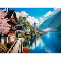 Набор для творчества Алмазная мозаика 30х40см Цветущий берег НД-6320