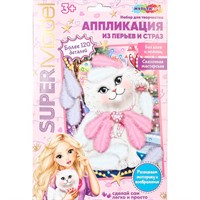 Набор для творчества Аппликация из перьев и страз 17x23 см Стильная кошка FEATHGEM-SMANIM1