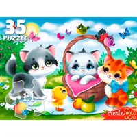 Пазл 35 Котята на полянке Ф35-1998